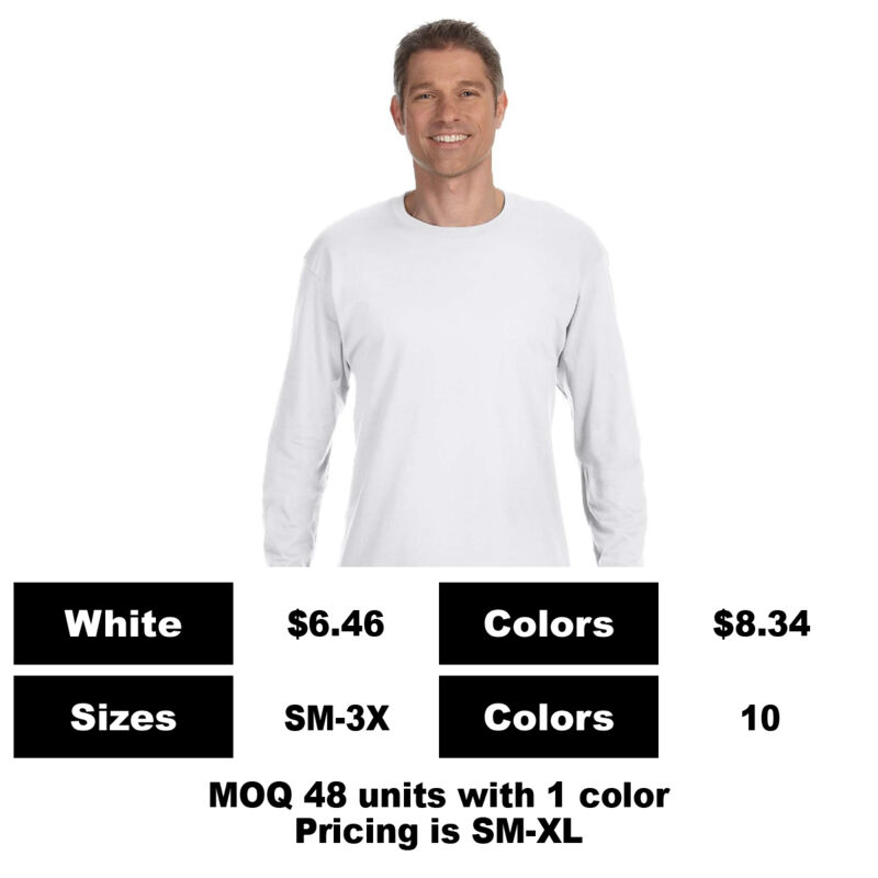 G2400-P: Sublimate on Pocket & Screen Print Above Pocket - 6 oz Cotton Long Sleeve Pocket Polo